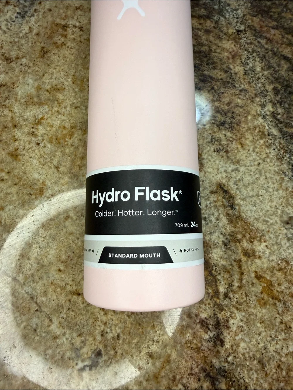 Hydro Flask Pink Stainless Steel Water Bottle with Black Cap